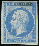 Neuf Avec Charnière N° 14A, 20c Bleu Type I, Petite Tache Roussatre Sinon T.B. - Autres & Non Classés