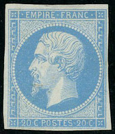 Neuf Sans Gomme N° 14A, 20c Bleu Type I, T.B. - Autres & Non Classés