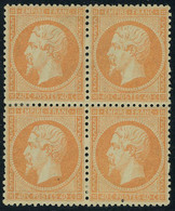 Neuf Avec Charnière N° 23, 40c Orange, Bloc De 4, Excellent Centrage, Très Frais, Rare, Signé - Sonstige & Ohne Zuordnung