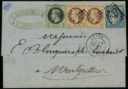 Lettre N° 25, 26 X 2, + 37, Tarif à 25c Septembre 1871 De Lettre à Montpellier 4.11.71 T.B. - Sonstige & Ohne Zuordnung