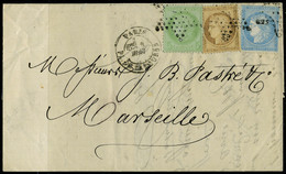Lettre N° 36, 53 + 60A, Affranchissemnt à 40c Sur L Datée Manusc. Du 1 Mai 1873, Càd De Paris, Pl De La Bourse 1 Mai, Po - Otros & Sin Clasificación