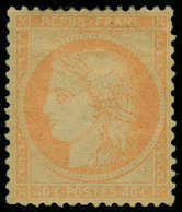 Neuf Avec Charnière N° 38e, 40c Orange Papier Jaunatre, T.B. - Autres & Non Classés