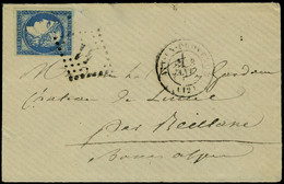 Lettre N° 44A, 20c Bleu Type I Report 1 Obl GC 41 Aix En Provence 3 Janv 71 Pour Les Basses Alpes T.B. - Other & Unclassified