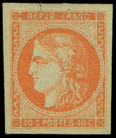 Neuf Avec Charnière N° 48, 40c Vermillon, Très Jolie Nuance, T.B., Signé Calves - Autres & Non Classés