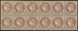 Neuf Sans Charnière N° 51, 2c Rouge Brun Bloc Horizontal De 10ex Dont 4 Neufs *, Cl, Très Bien Centré, Superbe - Otros & Sin Clasificación