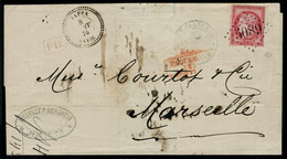 Lettre N° 57, 80c Cérès Sur L. Obl. GC 5089 + Cachet à Date 8 Janv 75 Jaffa + Croix Potencée De Jérusalem, Via Paquebot  - Other & Unclassified