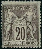 Neuf Avec Charnière N°67. 20c Brun-lilas, Type I. Quelques Dents Courtes, Sinon T.B. - Otros & Sin Clasificación