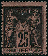 Neuf Avec Charnière N°91. 25c Noir Sur Rouge. T.B. - Otros & Sin Clasificación