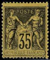 Neuf Avec Charnière N° 93, 35c Violet Noir Sur Jaune, T.B. - Autres & Non Classés