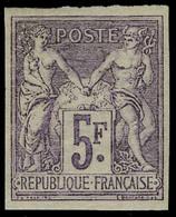 Neuf Avec Charnière N° 95c, 5f Violet, ND, Granet, T.B. Signé A Brun - Autres & Non Classés