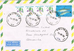 28273. Carta Aerea VALINHOS (Brasil) 1992 To Germany - Cartas & Documentos