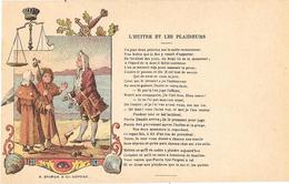 Carte Chromo-lithographiée Avant 1904- Art Nouveau- A.STORCK FABLE DE LA FONTAINE  "L'HUITRE ET LES PLAIDEURS  " - Fairy Tales, Popular Stories & Legends