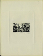 1946 Tchad Au Rhin, Série Complete De 6 Valeurs épreuves D'artiste En Noir Sans Le Nom Du Pays, Signée Decaris T.B. RRR - Other & Unclassified