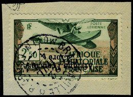 Fragment N° 15a, 2f50 Afrique Francaise Libre, Surcharge Renversée Sur Petit Frgt T.B. Signé JF Brun - Sonstige & Ohne Zuordnung