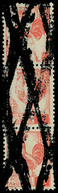 Neuf Sans Gomme N° 220, 2f Rouge Type Coq, Bande Verticale De 3ex Impression Défectueuse, Annulation Par Losanges Sans F - Otros & Sin Clasificación