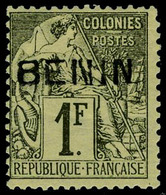 Neuf Avec Charnière N° 13, 1f Olive T.B. Surcharge Type II Rare, T.B. Signé Calves - Autres & Non Classés