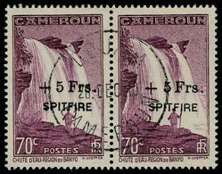 Oblitéré N° 239/9, La Série Spitfire, Variété Petit S Tenant à Normal En Paire Horizontale T.B. - Otros & Sin Clasificación