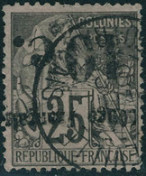 Oblitéré N°5c. 10c S/25c Surcharge Renversée (Type II). Qq. Dents Légèrement Courtes, Sinon T.B. - Otros & Sin Clasificación