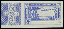 Neuf Sans Gomme Type PA De 1940,  2.65f Bleu Sans Légende Côte D'Ivoire, ND, Non émis, Bdf, T.B. - Sonstige & Ohne Zuordnung