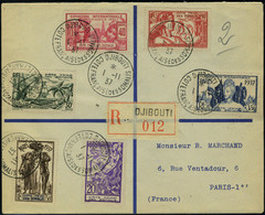 Lettre N° 141/46, La Série Expo Intern. De Paris 1937 Sur LR De Djibouti 1.11.37 Pour Paris, Arrivée 14.11.37 T.B. - Sonstige & Ohne Zuordnung