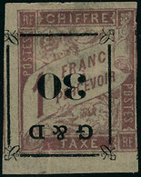 Neuf Avec Charnière N° 13b + 14b. 30 S/60c Et 30 S/1f. Les 2 Valeurs Surcharge Renversée, T.B. Rare. - Otros & Sin Clasificación