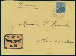 Lettre N° 3, .075 Saumon TAG Obl Sur L + Affr. Complémentaire Pour St Laurent Du Maroni, T.B. Rabat Manquant. - Sonstige & Ohne Zuordnung