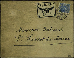 Lettre N° 4A, 75c TAG Noir Sur Gris + Aff Complemntaire Sur L Cachet Arrivée Au Verso T.B. - Other & Unclassified