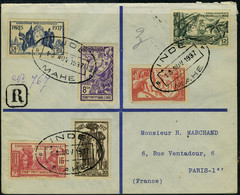 Lettre N° 109/14, Expo Intern. De Paris 1937, La Série Complète Sur LR De Mahé 18 Nov 1937 Pour Paris Arrivée 4.12.37 T. - Autres & Non Classés