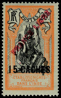 Neuf Avec Charnière N° 128, 15c Sur 20c Rouge Orange Et Noir T.B.  Signé Brun - Sonstige & Ohne Zuordnung