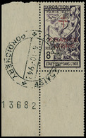 Oblitéré N° 183a, 8ca Violet (Expo De Paris), Surcharge Rouge, CdF Numéroté, CàD Complet (6.10.1942). T.B. Signé Calves. - Other & Unclassified