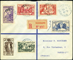 Lettre N° 193/98, Expo Intern. De Paris 1937, La Série Complète Sur LR De Tourane 23.11.37 Pour Paris Càd De Transit Sai - Andere & Zonder Classificatie