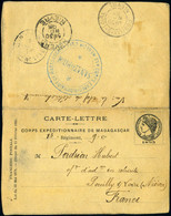 Entier Posale De 1895 Adressé à Pouilly Sur Loire Depuis Nossibe , Au Verso Cachet Du Sanatorium De Madagascar + Cachet  - Sonstige & Ohne Zuordnung