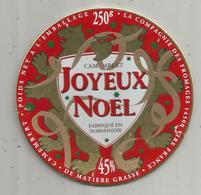 étiquette Fromage , Dessus De Boite , Camembert , JOYEUX NOEL , 14 , Calvados ,VIRE - Fromage