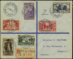 Lettre N° 161/66, Expo Intern De Paris 1937, La Série Complète Sur LR De Fort De France 5 Nov 37 Pour Paris - Autres & Non Classés
