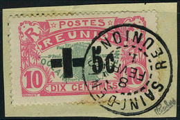 Fragment N° 80, 10 + 5 Croix En Noir Obl Sur Frgt, T.B. Signé Calves - Autres & Non Classés