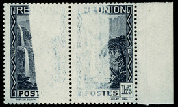 Neuf Sans Charnière N° 143A, 1f75 Bleu Foncé, Paire Horizontale Avec Impression Partielle, Bdf, T.B. - Autres & Non Classés