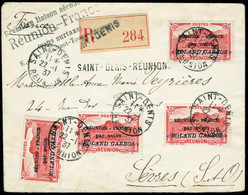 Lettre N° 1, 50c Roland Garros X 4ex Sur LR Sèvres, Arrivée Au Verso, T.B. Affranchissement Rare. - Autres & Non Classés