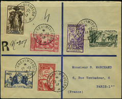 Lettre N° 160/65, Expo Intern De Paris 1937, La Série Complète Sur LR De St Pierre Et Miquelon 12.11.37 Pour Paris TB - Otros & Sin Clasificación