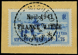 Fragment N° 212/31, La Série France Libre Noel 1941, Surcharge Noire, Obl Centrale 29.8.42, Superbe - Autres & Non Classés