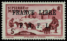 Neuf Avec Charnière N° 249, 5c Carmin France Libre Cl, TB Signé Calves - Other & Unclassified