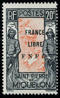 Neuf Sans Charnière N° 285, 20c France Libre, T.B. Signé Calves - Otros & Sin Clasificación