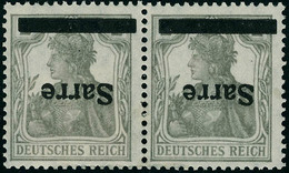 Neuf Avec Charnière N°1a. 2Pf Gris. Paire Horizontale. Surcharge Renversée. T.B. (Michel 1K) - Other & Unclassified