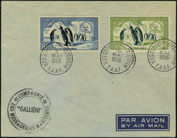 Lettre N° 2 + 3, Sur L Càd Iles St Paul Et Amsterdam TAAF 8 Mai 1956 Cachet Gallieni TB - Autres & Non Classés