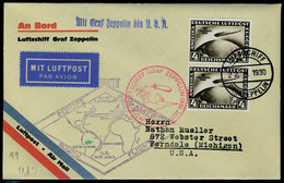 Lettre N° 39, 4m Sudamerikafahrt, Paire Sur L Zeppelin Europe Panamerica SAF 1930 Pour USA TB (code Des Timbres  Oblitér - Sonstige & Ohne Zuordnung