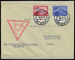 Lettre N° 42A, Et 42B, Sur L Càd Luftschiff Grag Zeppelin 16.11.33, Cachet Rouge Illustré 1933 Sudamerika * Chicago Fahr - Andere & Zonder Classificatie