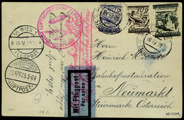 Lettre Zeppelin CP Illustrée Càd Neumarkt 18 IV 29 Càd De Transit Wien 19 IV 29 Et Friedrichshafen 22 Apr 29, Cachet Ill - Otros & Sin Clasificación