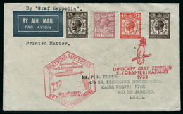 Lettre Zeppelin 5 SAF 1933, L. Càd Norfolk 17 Aug 33, Pour Rio De Janeiro, Au Verso Cachet Responda Logo Via Condor Zepp - Otros & Sin Clasificación