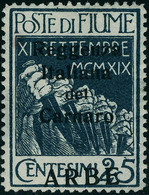 Neuf Avec Charnière N°10. 25c Bleu Variété Surcharge ARBE En Bas. T.B. Signé Diéna (Sassone 4d) - Sonstige & Ohne Zuordnung