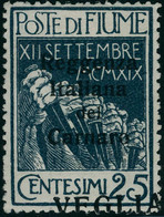 Neuf Avec Charnière N°20. 25c Bleu Variété Surcharge VEGLIA En Bas. T.B. Signé Diéna (Sassone 4c) - Otros & Sin Clasificación