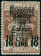 Neuf Avec Charnière N°131. 10L S/20c Brun Triple Surcharge. T.B. Signé Diéna (Sassone 146g) - Sonstige & Ohne Zuordnung